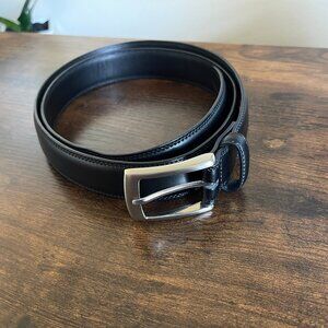 Milorde Men’s Black Genuine Leather Belt Size 40 (Fits 38-40 Waist) Dress Casual